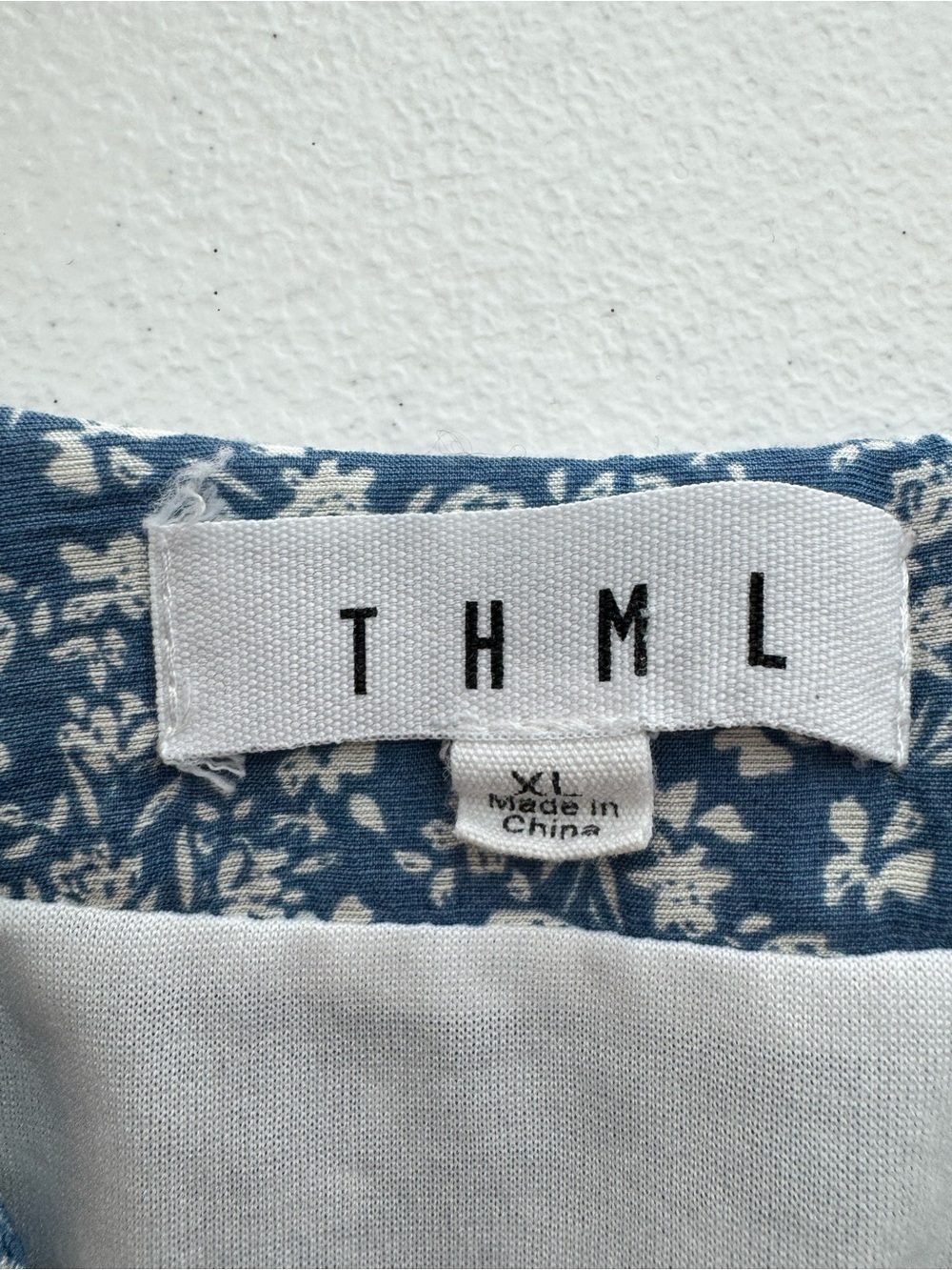 THML Blue Floral Embroidered Pom Pom Boho Dress XL - Picture 3 of 5